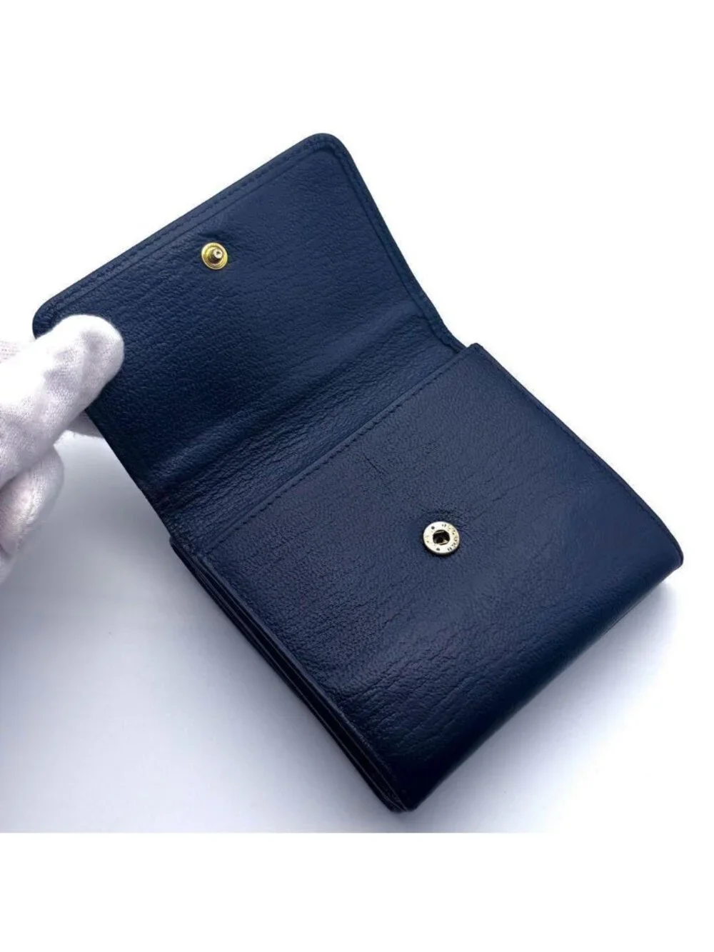 Chanel Wallet CC Logo Hook Trifold Navy